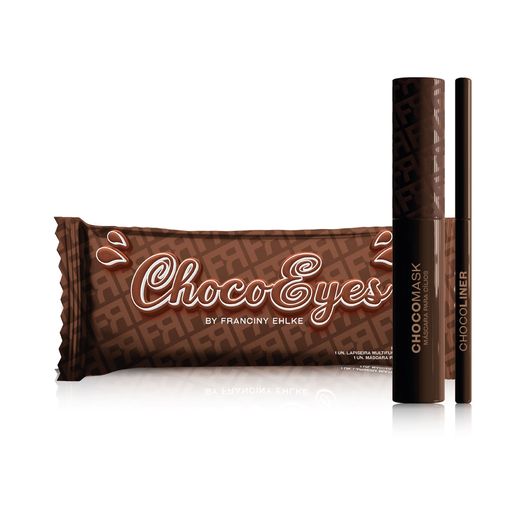KIT FRAN CHOCOEYES MÁSCARA CILIOS MARROM E LÁPIS MULTIFUNCIONAL FRAN BY FRANCINY EHLKE
